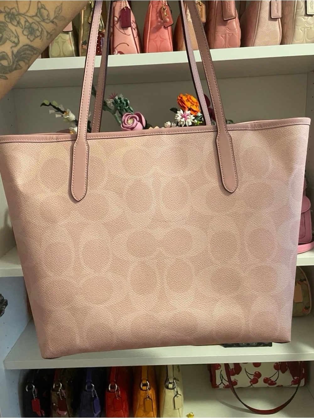 Coach powder Pink Signature Tote Bag - Picture 2 of 4
